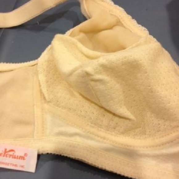 Airway Bra 1470 fiberfill cotton pockets add pads Beige new A,B,C D 40-42 - Picture 2 of 2